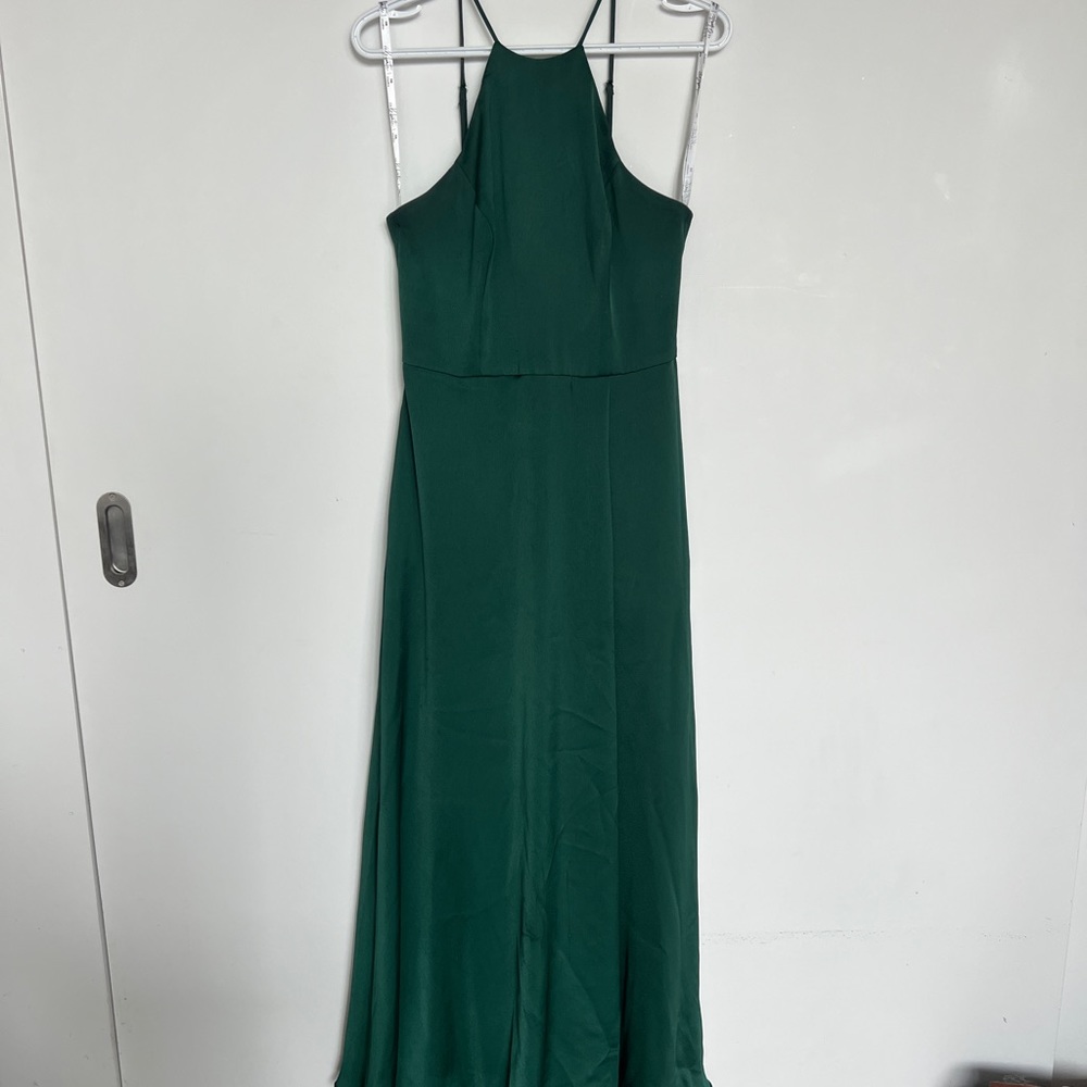 Emerald green long bridal dress - size 6